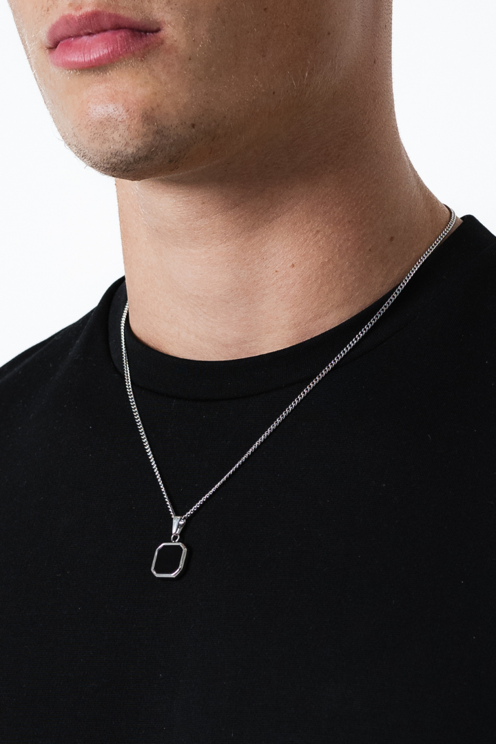 Stone Black Pendant (Silver)